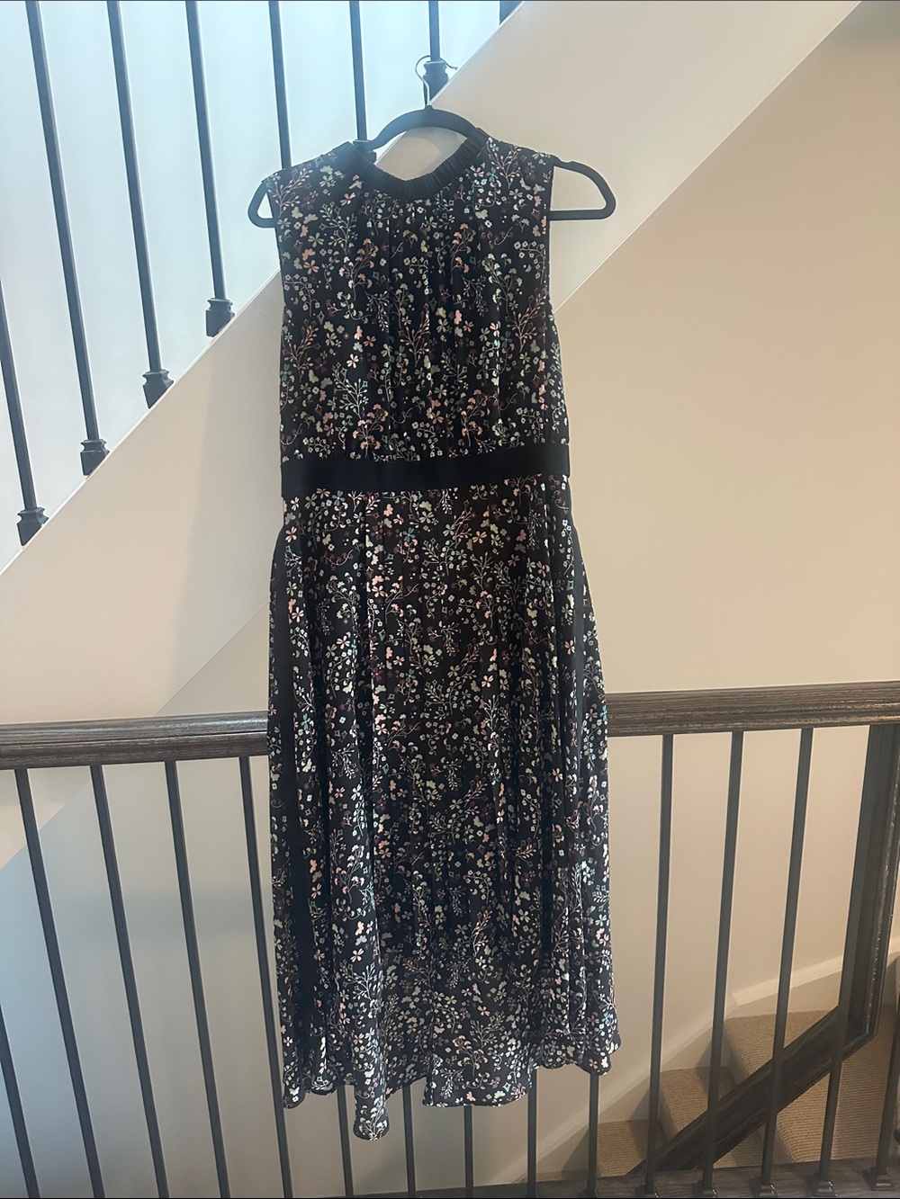 Ted Baker Black Floral Midi Dress